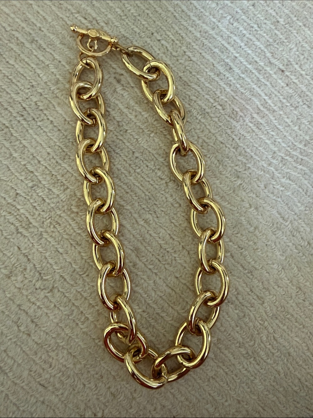 Kenneth Jay Lane Polished Gold Link Necklace NWOT